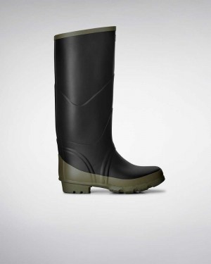 Hunter Argyll Bullseye Full Knee Women Rain Boots Black | 307383515