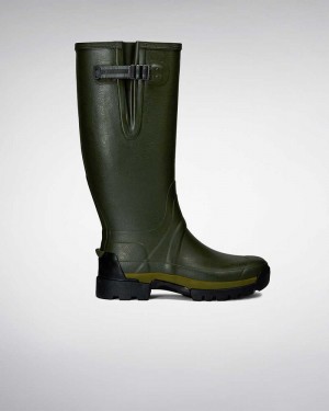Hunter Balmoral Adjustable 3mm Neoprene Men Wellington Boots Olive | 455574563