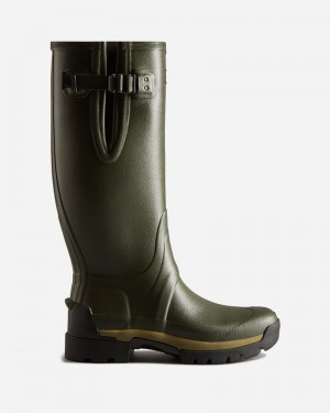 Hunter Balmoral Adjustable 3mm Neoprene Men Wellington Boots Olive | 696720419