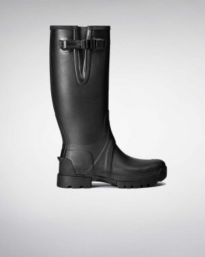 Hunter Balmoral Adjustable 3mm Neoprene Men Wellington Boots Black | 737509703