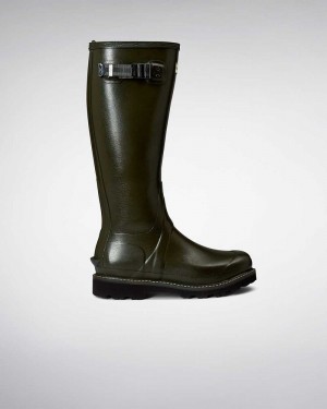 Hunter Balmoral Poly-lined Women Rain Boots Olive | 46108801