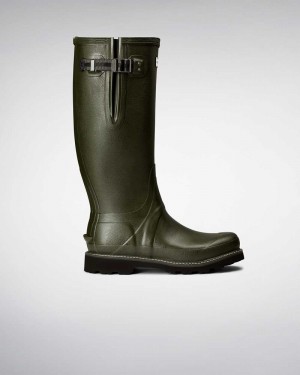 Hunter Balmoral Side Adjustable Men Wellington Boots Olive | 815023037