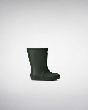 Hunter First Norris Kids' Rain Boots Green | 859264408
