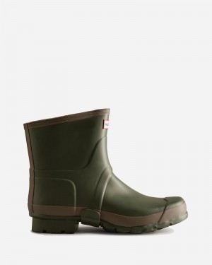 Hunter Gardener Short Men Wellington Boots Green | 976428161