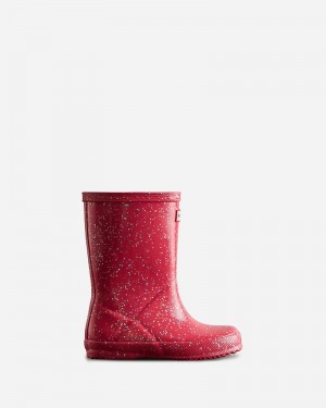 Hunter Giant Glitter Kids' Wellington Boots Red | 951553232