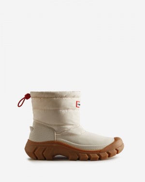 Hunter Intrepid Short Women Snow Boots White | 496530600