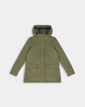 Hunter Lightweight Waterproof Women Rain Jackets Green | 80797273