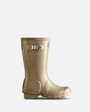 Hunter Nebula Kids' Wellington Boots Gold | 758596397