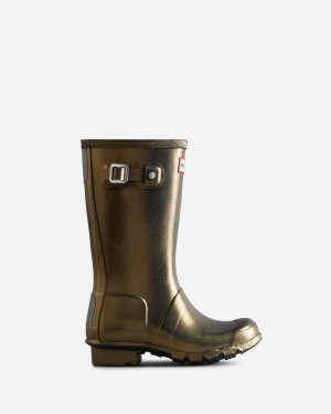 Hunter Nebula Kids' Wellington Boots Gold | 5770217