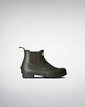 Hunter Norris Field Men Chelsea Boots Olive | 494198547
