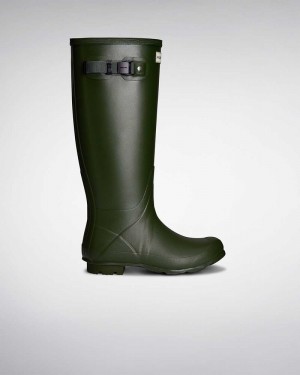 Hunter Norris Field Neoprene Lined Women Rain Boots Green | 766139615