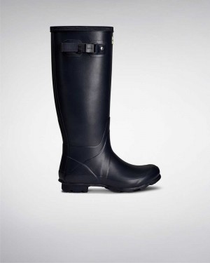 Hunter Norris Field Neoprene Lined Women Rain Boots Navy | 224978977