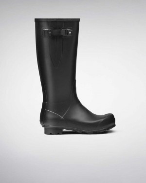 Hunter Norris Field Side Adjustable Men Wellington Boots Black | 658479521