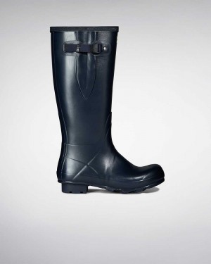 Hunter Norris Field Side Adjustable Men Wellington Boots Navy | 836326859