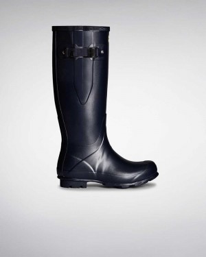 Hunter Norris Field Side Adjustable Women Rain Boots Navy | 559010955