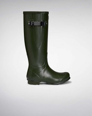 Hunter Norris Field Side Adjustable Women Rain Boots Green | 348903312