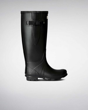 Hunter Norris Field Wide Fit Women Rain Boots Black | 379368640