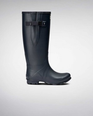 Hunter Norris Field Wide Fit Women Rain Boots Navy | 367423431