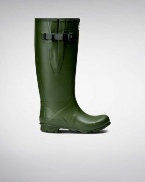 Hunter Norris Field Wide Fit Women Rain Boots Green | 776650973
