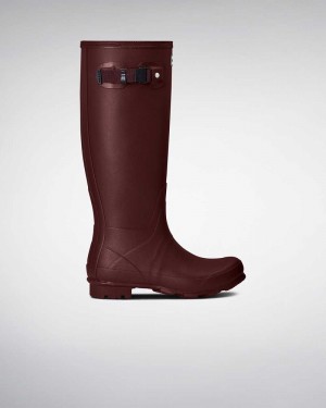 Hunter Norris Field Women Rain Boots Burgundy | 615478543