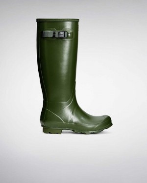 Hunter Norris Field Women Rain Boots Green | 377897246