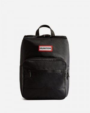 Hunter Nylon Pioneer Large Topclip Men Backpacks Black | 670774329