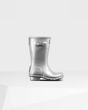 Hunter Original Big Cosmic Kids' Rain Boots Silver | 943140182