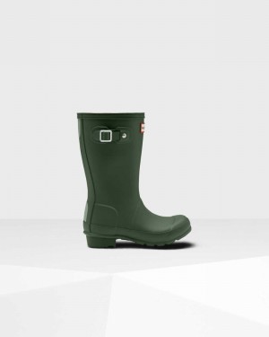 Hunter Original Big Kids' Rain Boots Green | 796804710