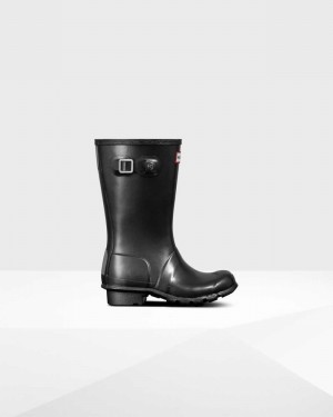 Hunter Original Big Pearlized Kids' Rain Boots Black | 4426714