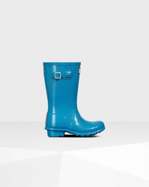 Hunter Original Big Starcloud Kids' Rain Boots Blue | 540302194