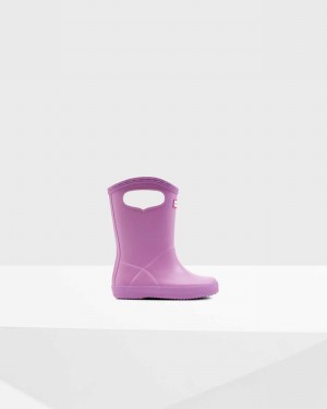 Hunter Original First Classic Grab Handle Kids' Rain Boots Purple | 6657657