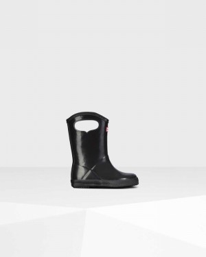 Hunter Original First Classic Grab Handle Kids' Rain Boots Black | 441144190