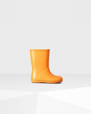 Hunter Original First Classic Kids' Rain Boots Orange | 82430038