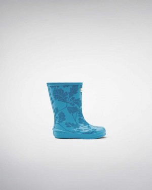 Hunter Original First National Trust Print Kids' Rain Boots Blue | 970598311