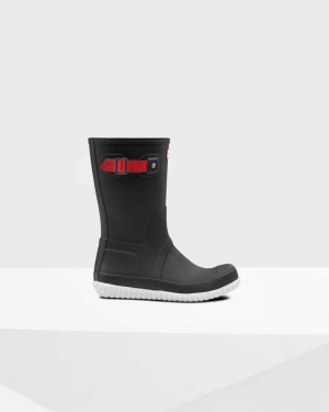 Hunter Original Flat Heel Calendar Sole Short Men Short Boots Black | 896453004