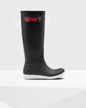 Hunter Original Flat Heel Calendar Sole Tall Women Rain Boots Black | 283127875