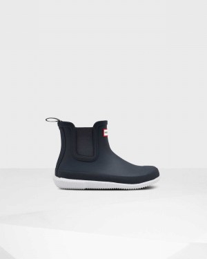 Hunter Original Flat Heel Calendar Sole Women Chelsea Boots Navy | 36511310