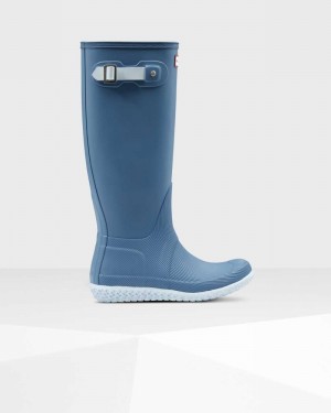 Hunter Original Flat Heel Calendar Sole Tall Women Rain Boots Blue | 568240690