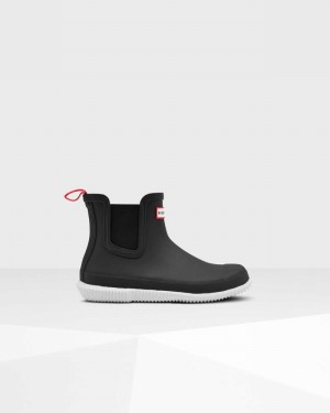 Hunter Original Flat Heel Calendar Sole Women Chelsea Boots Black | 754429004