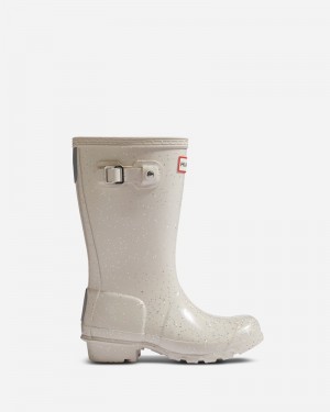 Hunter Original Giant Glitter Kids' Boots White | 383922693