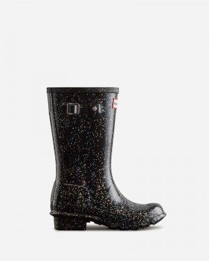 Hunter Original Glitter Kids' Wellington Boots Black | 402260084