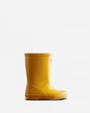 Hunter Original Gloss Kids' Wellington Boots Yellow | 347433355