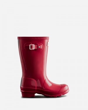 Hunter Original Gloss Kids' Wellington Boots Red | 212179542