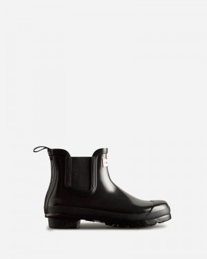 Hunter Original Gloss Women Chelsea Boots Black | 213901362