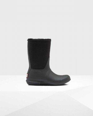 Hunter Original Insulated Roll Top Sherpa Women Winter Boots Black | 882590306