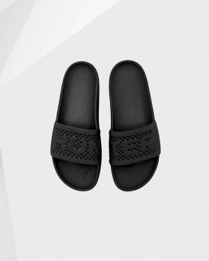 Hunter Original Lightweight Moulded Women Slides Black | 632602942