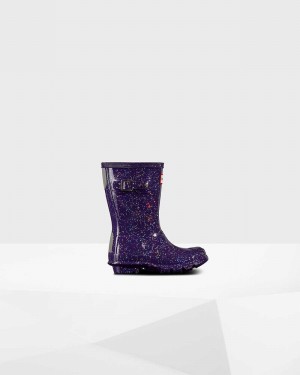 Hunter Original Little Giant Glitter Kids' Rain Boots Purple | 819362373