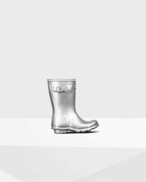 Hunter Original Little Metallic Kids' Rain Boots Silver | 140767383