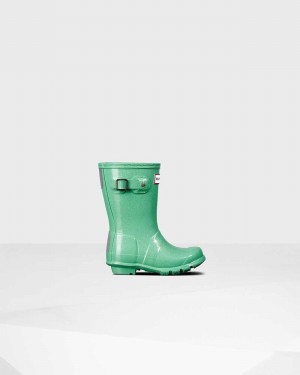 Hunter Original Little Starcloud Kids' Rain Boots Green | 969722184