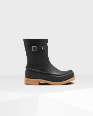 Hunter Original Moc Toe Short Men Rain Boots Black | 11439244